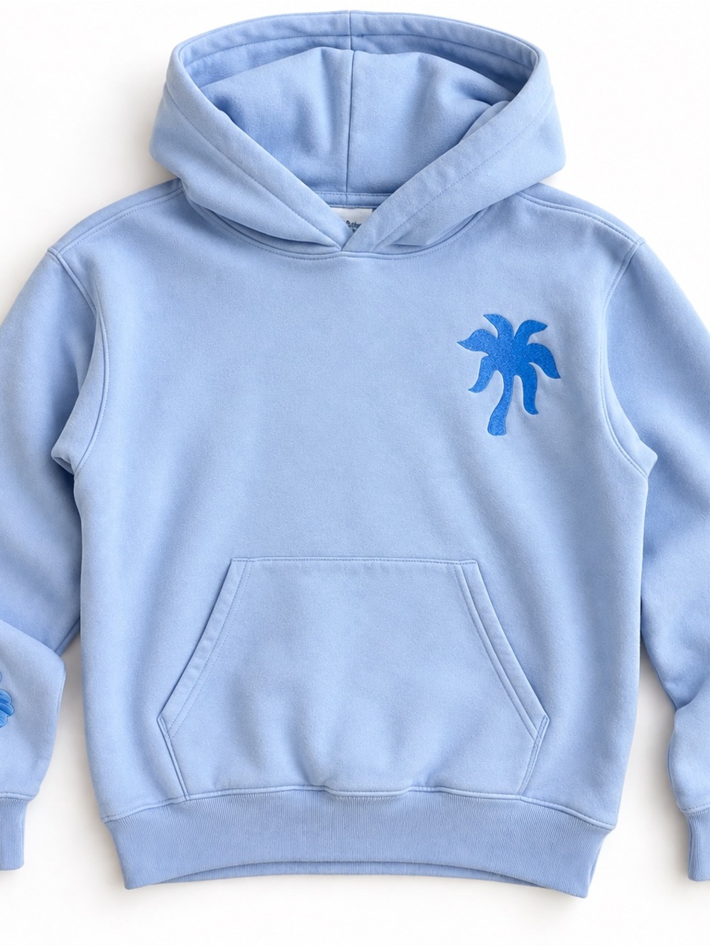Pink Palm Puff Everything Comes in Waves Embroidered Hoodie XS